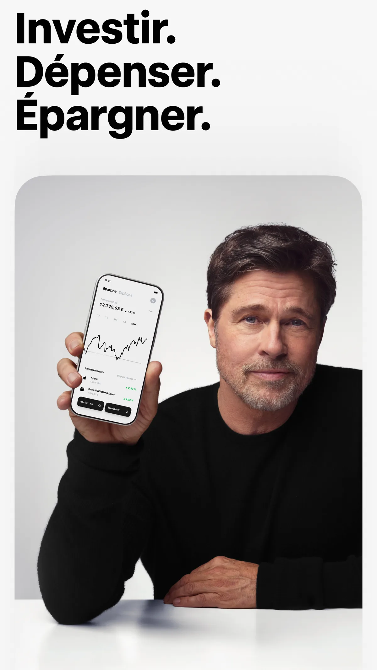 Écran de l'application Trade Republic – achat cryptomonnaie chez Trade Republic