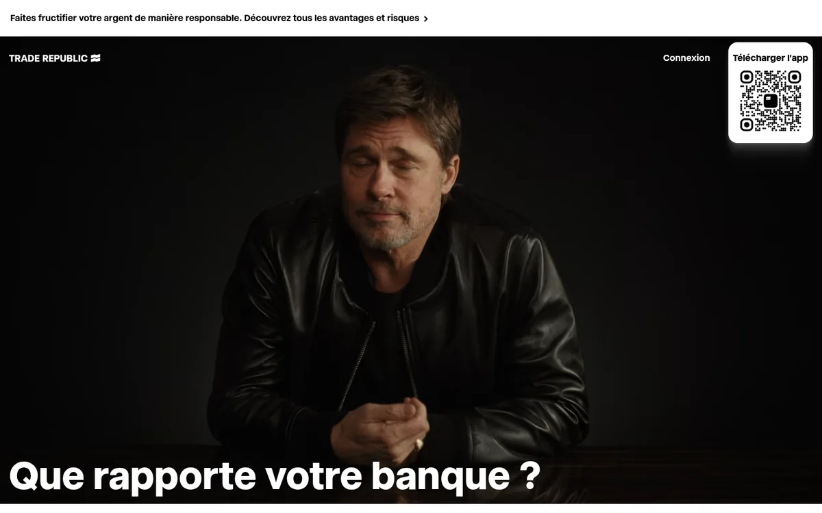 Page d'accueil de Trade Republic sur ordinateur – achat cryptomonnaie chez Trade Republic